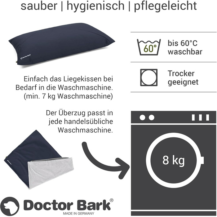 М'яке ліжко для собак великих порід Country від Doctor Bark, зелений колір, розмір L, легко миється, знімний чохол