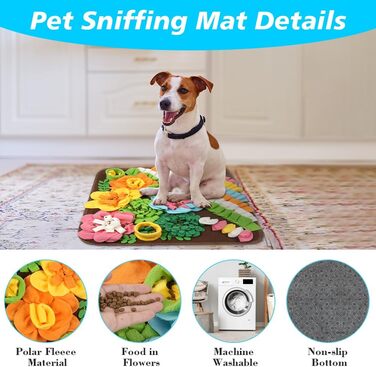 Килимок-нюхалка для собак Schnüffelteppich, інтерактивна іграшка-нюхалка для собак, килимок для дресирування цуценят, 50x50 см, коричневий