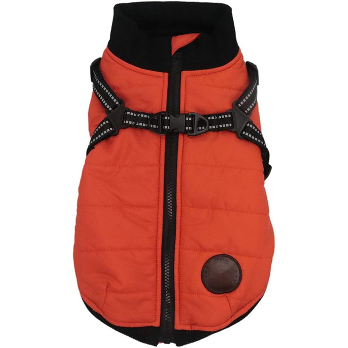 Водонепроникний теплий одяг для собак з інтегрованим шлейкою: тепла жилетка для цуценят та собак середніх розмірів