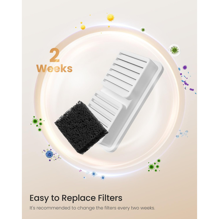 Автоматичний фонтанчик для котів PawPoll з датчиком руху, акумулятор 4200mAh, 3.2L, тиха помпа, LED, легко миється. Комплект фільтрів (6+6)