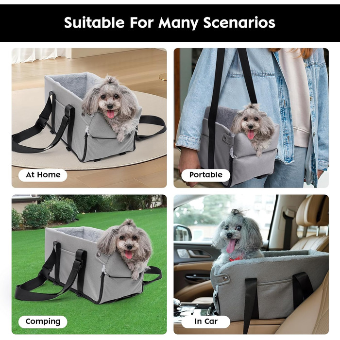 Автокрісло для собак та котів: стабільне, з ременями, знімне, миється, до 6 кг