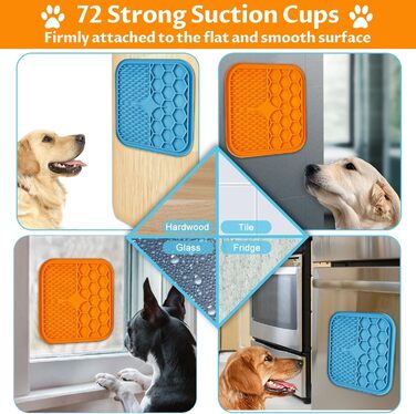 Килимок для лизання собак та котів, великі породи, преміум силікон, з присосками, заспокоює, покращує здоров'я зубів, уповільнює годування, легко миється, 2 шт.