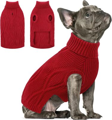 Теплий і м'який пуловер для собак великих порід Queenmore з турнешею | Corgi, Beagle, Французький Бульдог, Шнауцер, Такса