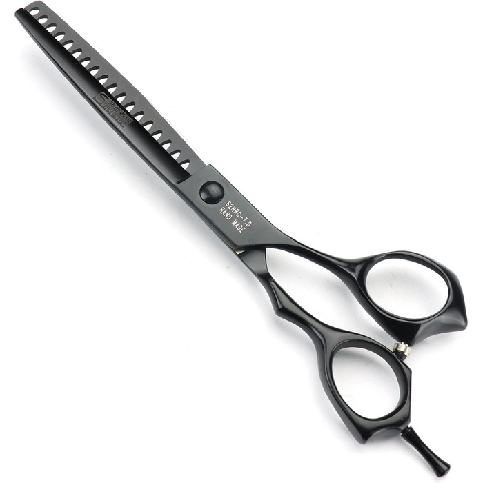 Професійна японська ножиця для грумінгу собак 7 дюймів (440C сталь) + фінішна ножиця, чорний костюм