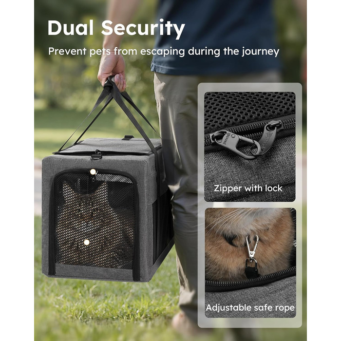 Переносна переносна сумка для котів Pecute Katzentasche, XL, 47x33x30 см, сіра