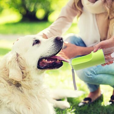 Фляга для собак MICHETT True Love Sofunii, 425 мл, зелена: витривала, BPA-free, для прогулянок