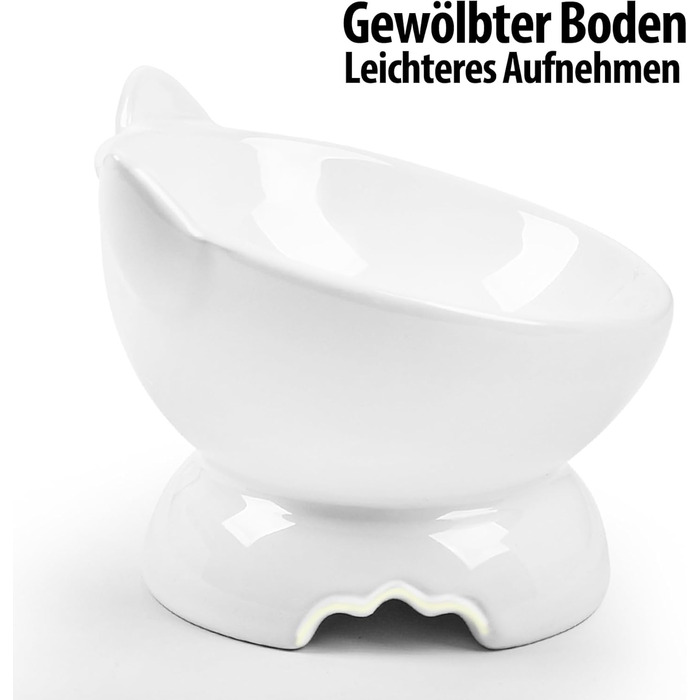 Набір мисок для котів, 2 шт. Керамічні миски для котів з піднятим краєм, набір з двох мисок