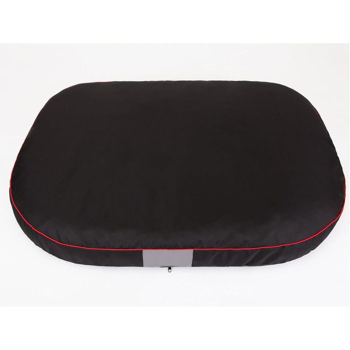 Кругла лежанка для собак Oval - міцна, водонепроникна, з м'яким наповнювачем, для собак маленьких, середніх та великих порід - 87x68x15 см, чорний колір