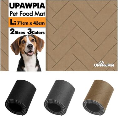 Підкладка під миску для собак та котів, нековзна, швидковисихаюча, миюча, з абсорбентом (43 x 71 см, коричнева)