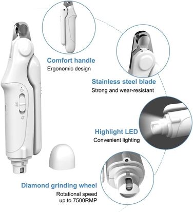 Кігтеріз для собак і котів з LED-підсвіткою, безпечний, для дрібних і великих домашніх тварин