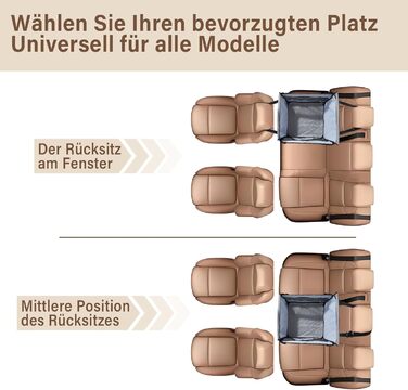 Автокрісло для собак - сіре автокрісло для малих та середніх собак, водовідштовхувальне, з сіткою та ременем безпеки, складане, підходить для будь-якого авто