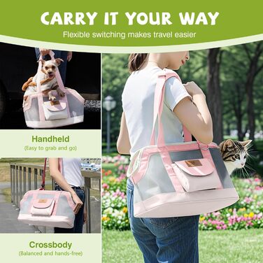 Транспортна сумка для собак та котів ALLSOPETS, рожева: легка, дихаюча, для подорожей та ветеринара