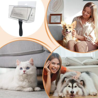 Щітка для собак, масажна щітка для грумінгу, речі для догляду за шерстю, вичіска для видалення шерсті для довгої та короткої шерсті