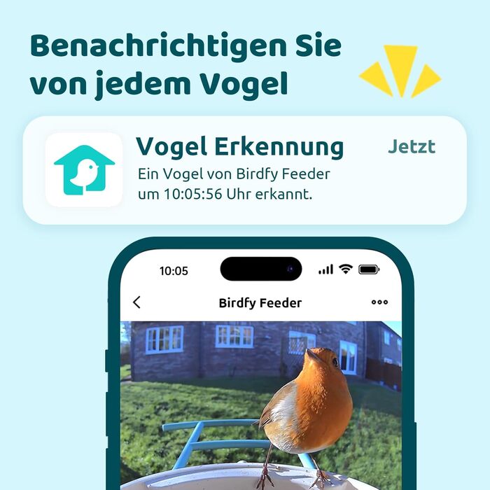 Розумна годівниця для птахів NETVUE Birdfy з камерою, Wi-Fi, нічним баченням, автоматичним записом відео, для спостереження за птахами