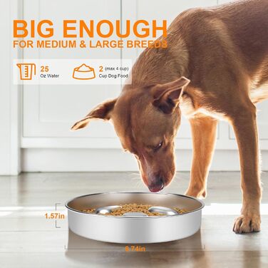 Антиблінковий набір для собак ACEONE з нержавіючої сталі 304, з силіконовим килимком, повільний годівниця для собак, великий антиблінковий набір для собак з підкладкою