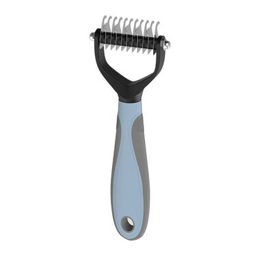 Гребінець для видалення шерсті собак та котів, щітка для догляду за шерстю, видалення ковтунів (Blue S)