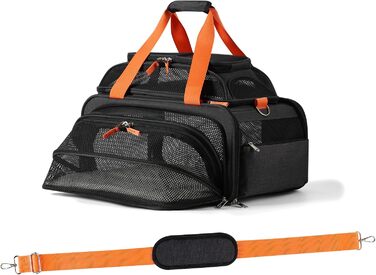 Розширювана переноска для тварин pidipiti 17x12x8,3 см, TSA-дозволена, для дрібних собак до 2,7 кг і котів до 3,6 кг, для авіаперельотів (Jetblue та інші)