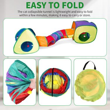 Туннель-іграшка для котів 3 в 1 з лабіринтом, куб, намет - інтерактивна іграшка для кошенят, цуценят, кроликів