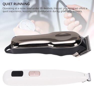Набір для догляду за собаками 2-в-1: бездротовий тихий триммер для лап з 4 гребінцями та LED-дисплеєм (для собак, котів, коней, корів)