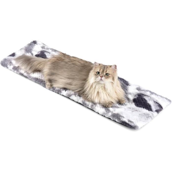 Кішка ліжко на підвіконня Petace для котів, самонагріваюче, 90x28 см, сіре, знімний м'який чохол