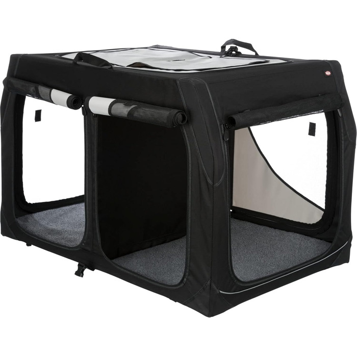 TRIXIE переноска для собак Vario Double 91x60x61/57 см, металева рама, відчиняється з 4 сторін, захист бампера, з сумкою та лежаком під овчину