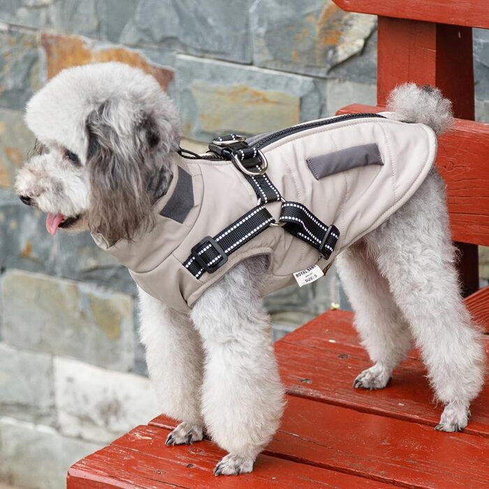 Зимові куртки для собак, теплі та водонепроникні, з світловідбиваючими елементами, жилет для цуценят та собак середніх та великих розмірів XXL, білий