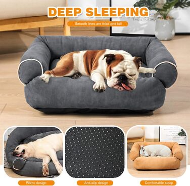 Крісло-лежанка для котів та собак PETCUTE, ортопедичне, з неслизьким дном, сіре