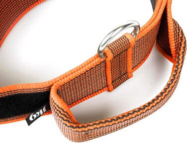 Нашийник Julius-K9 Color & Grey з ручкою, надійним затвором та змінним патчем, 40 мм (38-53 см), Оранжево-Сірий