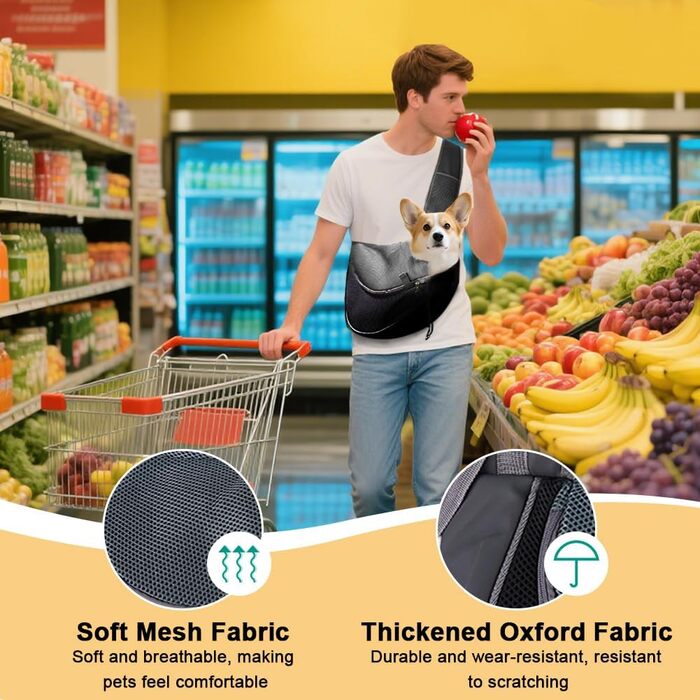 Сумка-переноска для собак Umllpet, регульована, до 6.5 кг, для прогулянок та подорожей