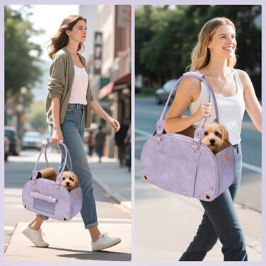 Трансформер для котів та маленьких собак PetsHome, переноска для тварин, водонепроникна, преміум-нейлон, фіолетовий (38x20x25 см)