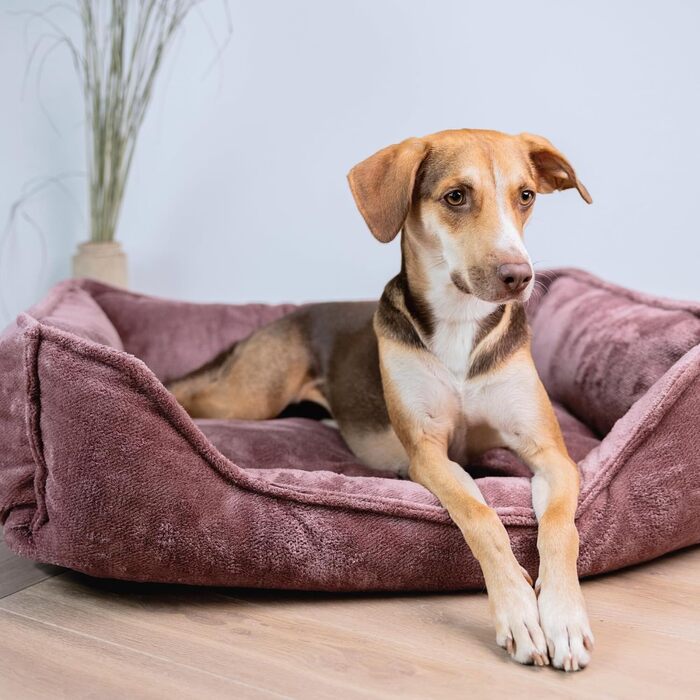 Ортопедичне ліжко для собак 4L Textil IRIS Premium-LINE, рожеве (80x60 см)