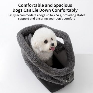 Транспортна сумка для кота/собаки Husoiuy | Водонепроникна сумка-переноска для зимового використання | З кріпленням на ремінь безпеки | Для маленьких та середніх порід | Сіра