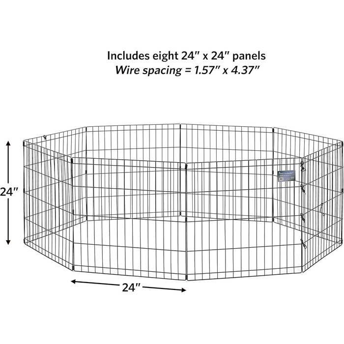 Клітка-вольєр для собак Midwest Homes for Pets 550-24, 157x157x61 см, чорна емаль, з дверцятами