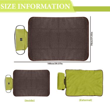 Складана водонепроникна ковдра для собак на прогулянках - килимок для собак Outdoor, 100 x 70 см, неслизька - ковдра для домашніх тварин, собак, цуценят, котів