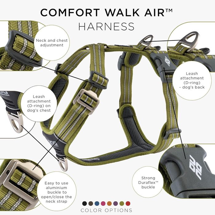 Шлея для собак DOG Copenhagen Comfort Walk Air V2, зелена, розмір L