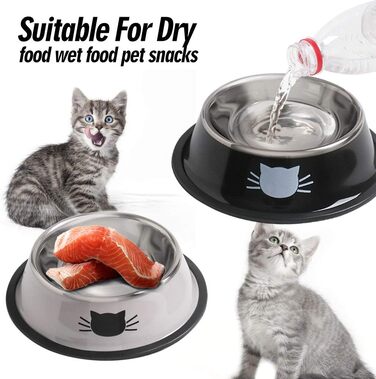Набір мисок для котячого корму та води JochA: нержавіюча сталь, протиковзкий, легко миється, для котів та маленьких собак