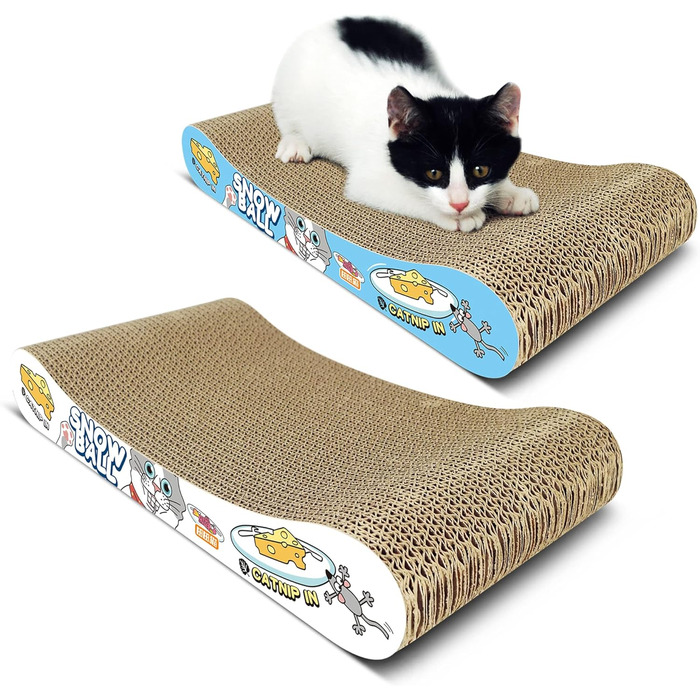 Когтеточка для котів TTCAT, 2 шт, двостороння, з котячою м'ятою, з гофрокартону, форма кістки, для захисту меблів, міцна