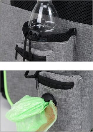 Транспортна сумка для тварин: переноска для котів та інших домашніх улюбленців. Розширювана, дихаюча, складна, для подорожей, прогулянок, транспортування. Сіра з зеленими вставками