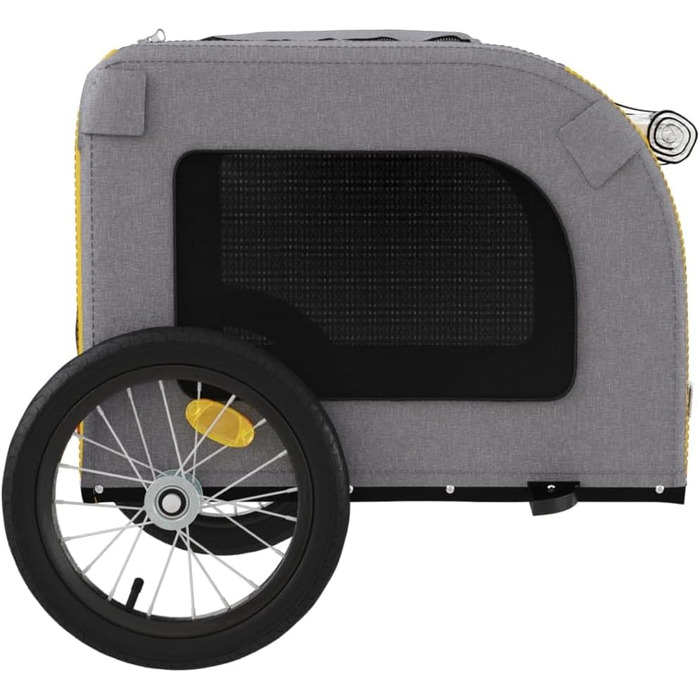 Причіп для велосипеда для собак Жовтого та Сірого кольорів, Oxford-тканина та сталь, LH33839