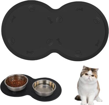 Силіконовий килимок для тварин, вологостійкий килимок для собак та котів з піднятими краями, 48 x 27 см