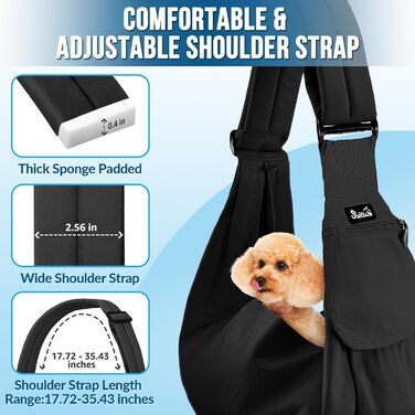 Сумка-переноска для собак SlowTon, зручна переноска для тварин з регульованим плечовим ременем та передньою кишенею, ідеальна для прогулянок та подорожей
