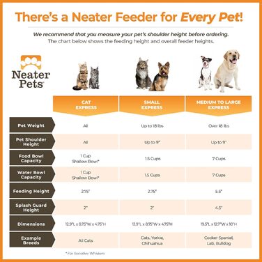 Neater Feeder Express – підвищена годівниця для собак з нержавіючої сталі, для малих порід, колір мигдальний