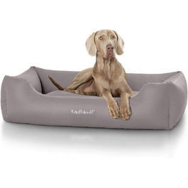 Лежак для собак Knuffelwuff Sidney XXL 120x85 см сірий, знімний чохол, штучна шкіра, легке очищення, для великих і малих собак