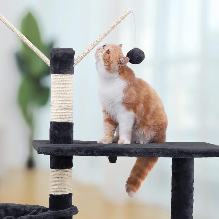 Дряпка для котів Feandrea, 134 см, з ігровим сизалем, лежанкою та будиночком