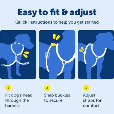 Шлейка для собак PetSafe 3в1, регульована, протитягальна, чорна, середній розмір (упаковка з 1 шт.)