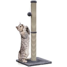 Котячий будиночок-когтеточка Avalo з іграшкою - 36x36x74 см - Темно-сірий