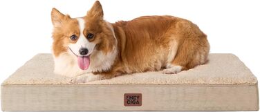 Ортопедичне ліжко для собак середнього розміру EHEYCIGA, 89x58x9 см, м'яке, знімний чохол, колір хакі
