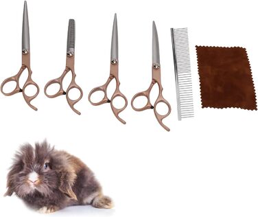 Набір професійних ножиць для грумінгу собак та котів, 17.8 см, зелений (Golden)