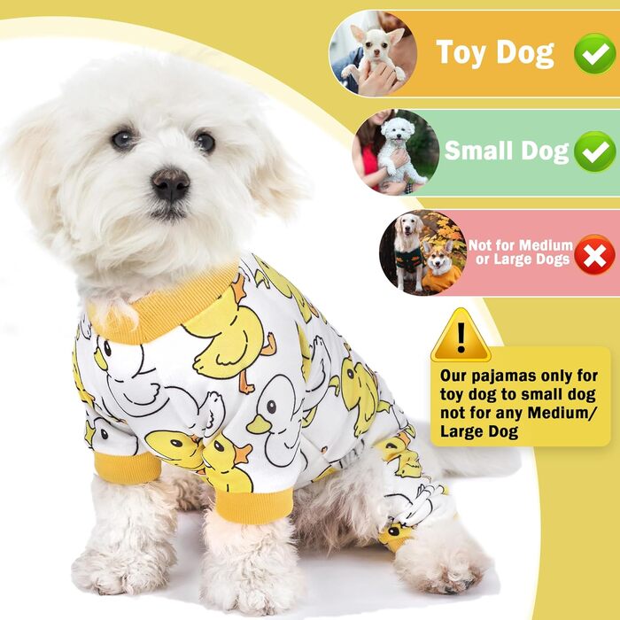 Піжама для собак: теплий комбінезон для цуценят та котів, розмір S, теплий велюр, жовенька качечка
