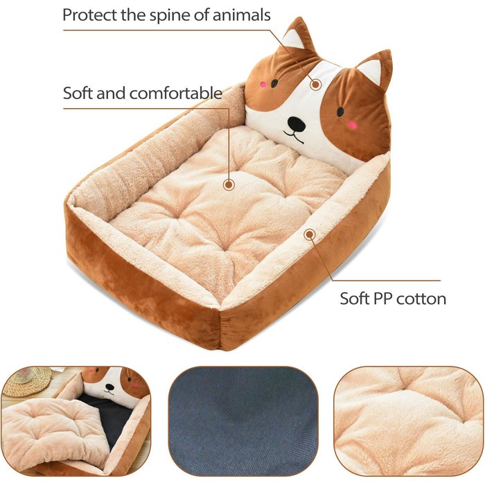 Килимок для собак Petcute: теплий, м'який, миючий, L (70 см), коричневий